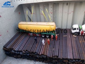 Épaisseur 3mm de corps de réservoir de 35 de CBM de ciment de bateau-citerne axes de la remorque 3 avec le moteur de Wechai