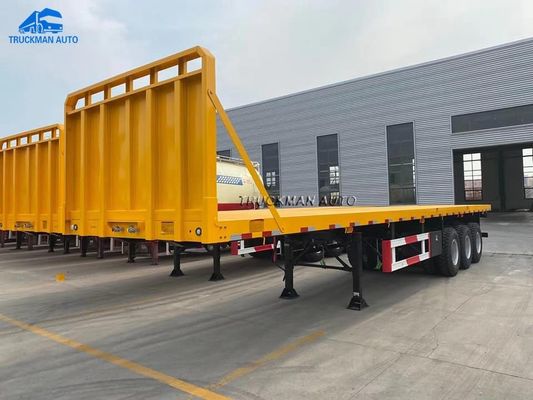 3 Axle Container Flatbed Semi Trailer pour le transport de conteneur et de cargaison en vrac