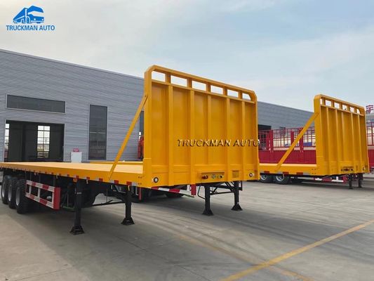 3 Axle Container Flatbed Semi Trailer pour le transport de conteneur et de cargaison en vrac